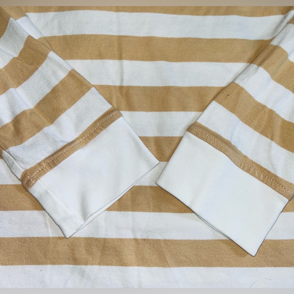 Guess Tan and White Striped Long Sleeved Shirt Men’s Size Small - Picture 6 of 9